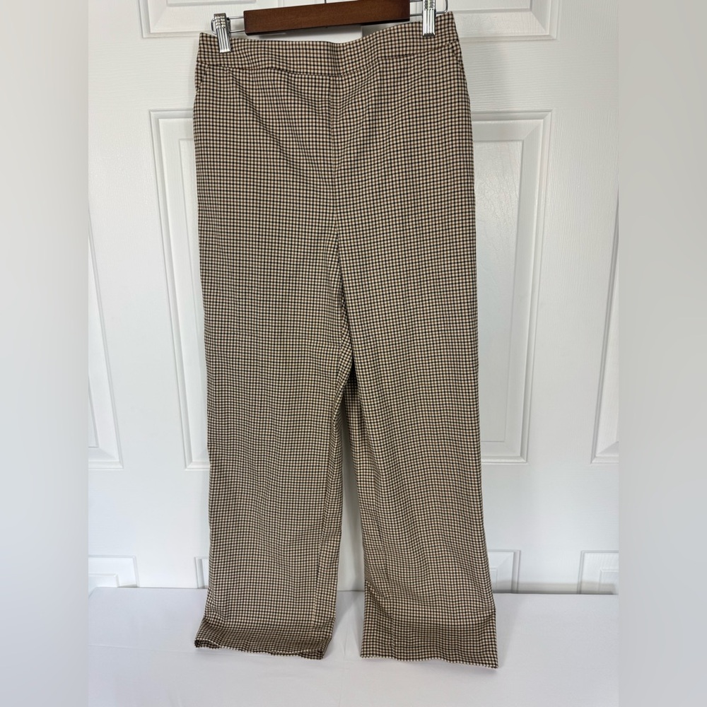 Oak + Fort Pants Size M Elastic Waist Textured Stretch Pockets Comfort Relaxed